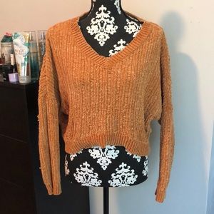 Cropped V Neck Sweater